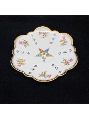 Vintage Salisbury Bone China England Eastern Star Floral Trinket Dish 5.75”